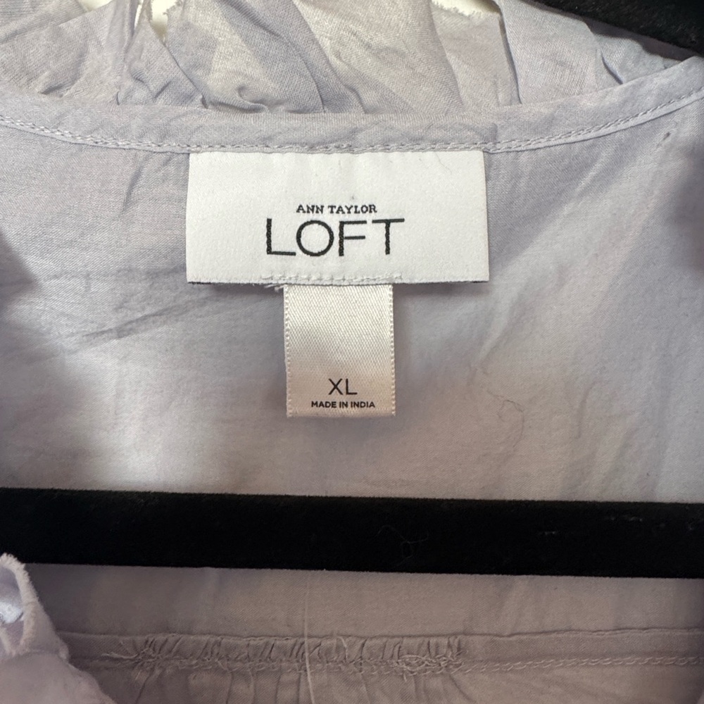 Gray Ruffled Button-Up Blouse - Picture 6 of 9